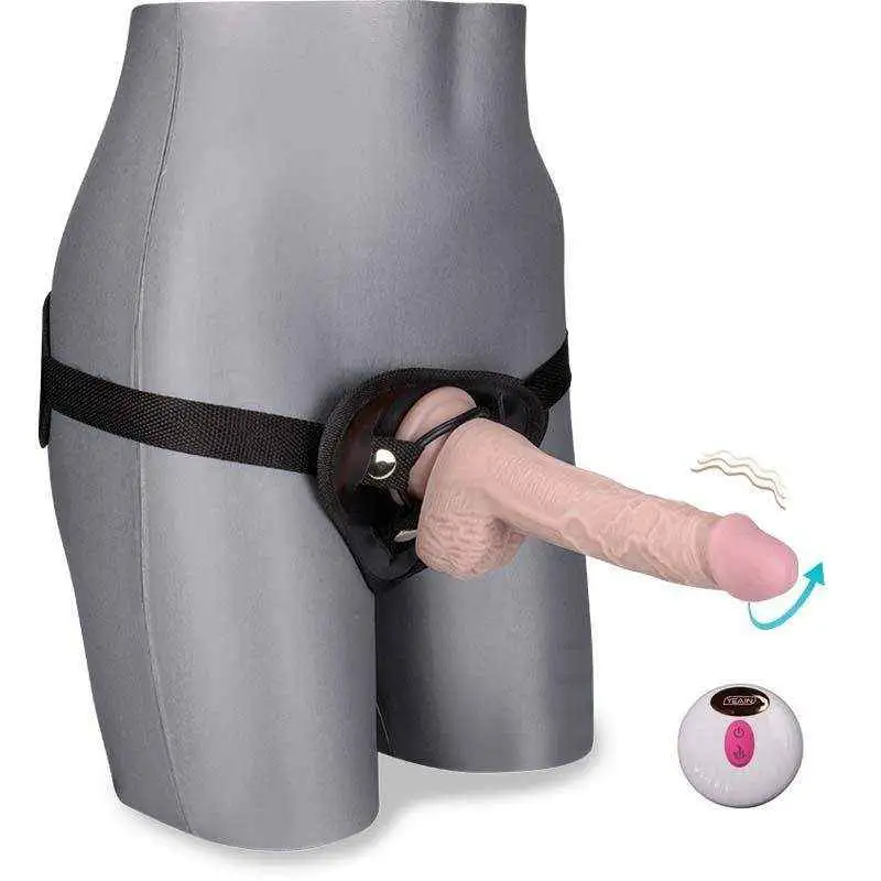 Dương vật giả đai đeo điều khiển từ xa Gino (rung + ngoáy + toả nhiệt)