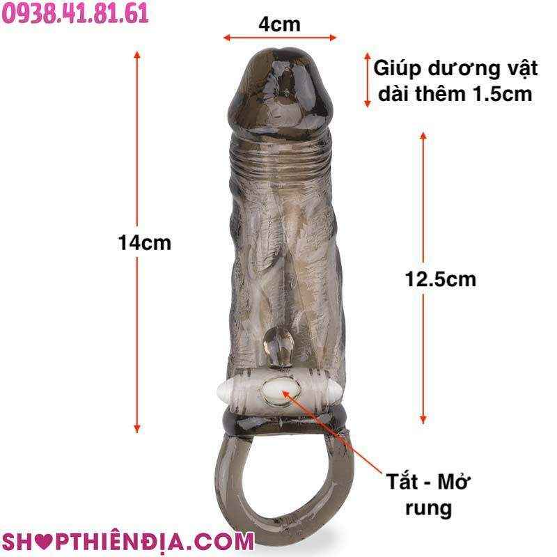 Kích thước bao cao su đôn dên có quai đeo trong suốt Hades