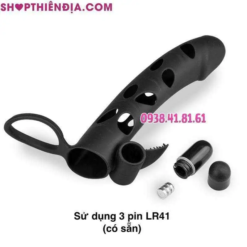 Bộ phận rung của bao rọ có vòng đeo tinh hoàn và lưỡi liếm Muzz