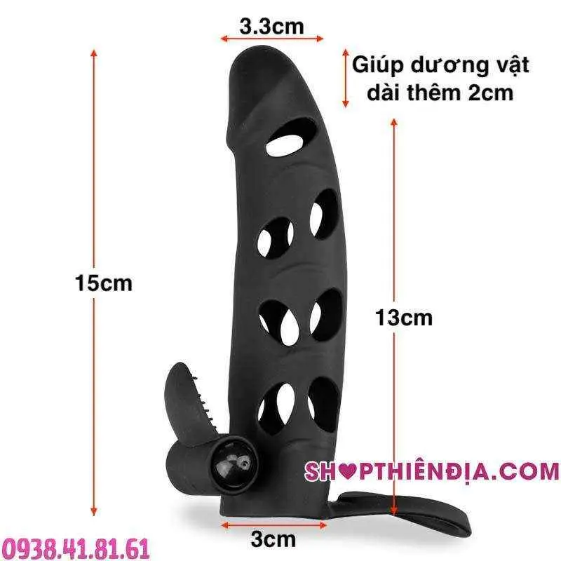 Kích thước bao rọ có vòng đeo tinh hoàn và lưỡi liếm Muzz