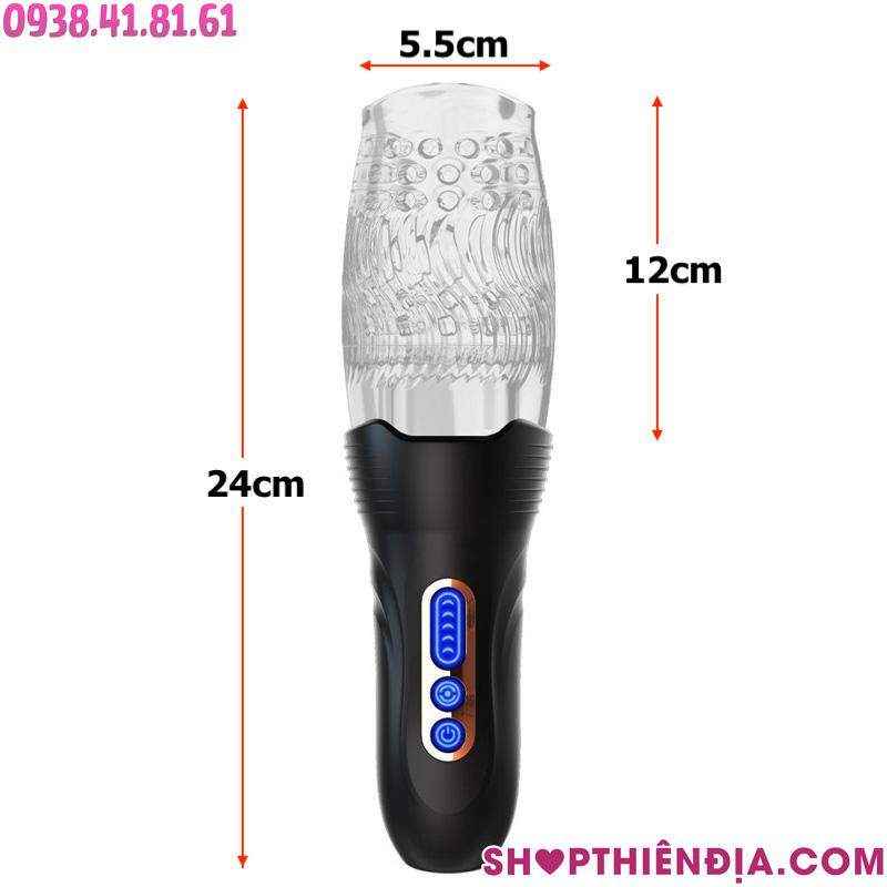 Cốc thủ dâm trong suốt Arthur rung xoay thụt