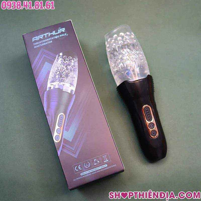 Cốc thủ dâm trong suốt Arthur rung xoay thụt