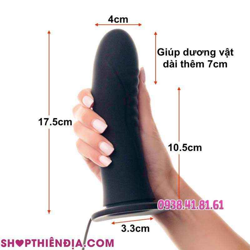 Kích thước cu giả silicon có dây đeo rỗng ruột Vito