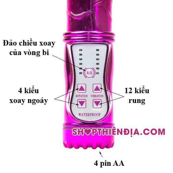 Dương vật giả 2 trong 1 rung xoay ngoáy 06