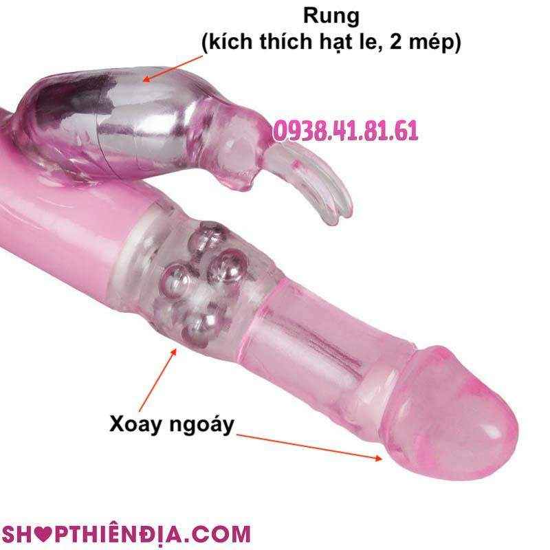 Phần đầu dương vật giả có dây đeo đặc ruột rung xoay Baci