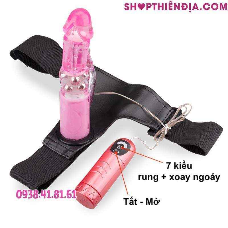 Hướng dẫn sử dụng dương vật giả có dây đeo đặc ruột rung xoay Baci