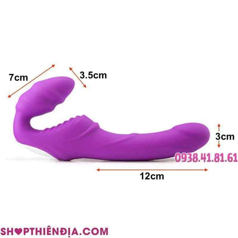 Kích thước dương vật giả đeo không dây rung 2 đầu Nana