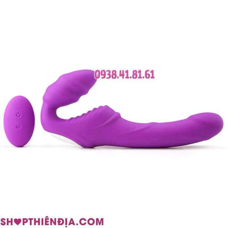 Dương vật giả đeo không dây rung 2 đầu Nana màu tím