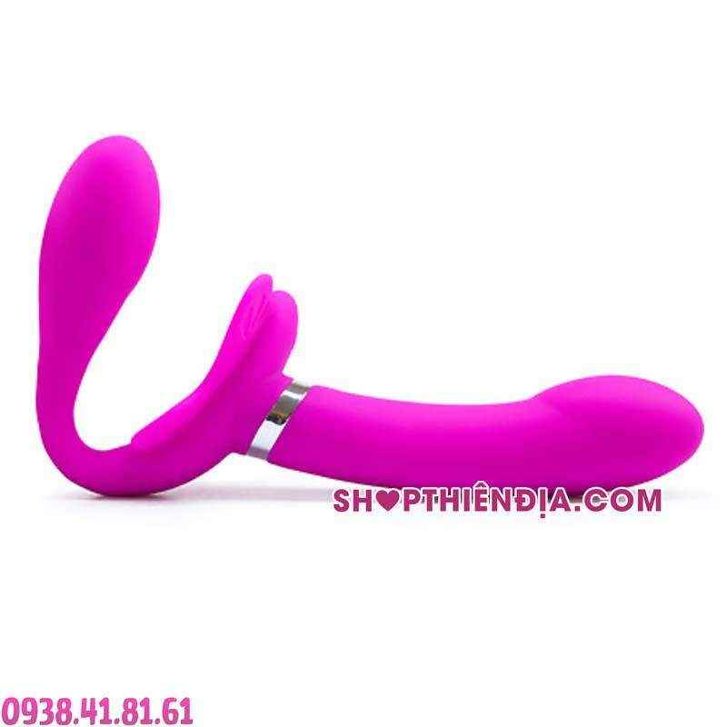 Dương vật giả đeo không dây rung 2 đầu Valerie màu tím