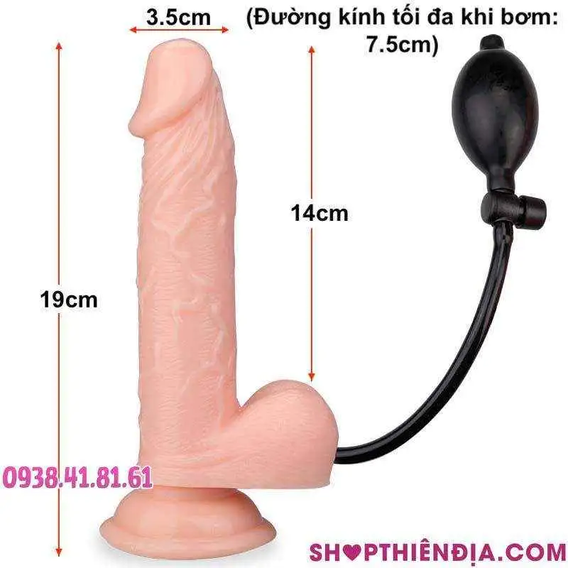 Kích thước dương vật giả hít tường bơm hơi Alistic