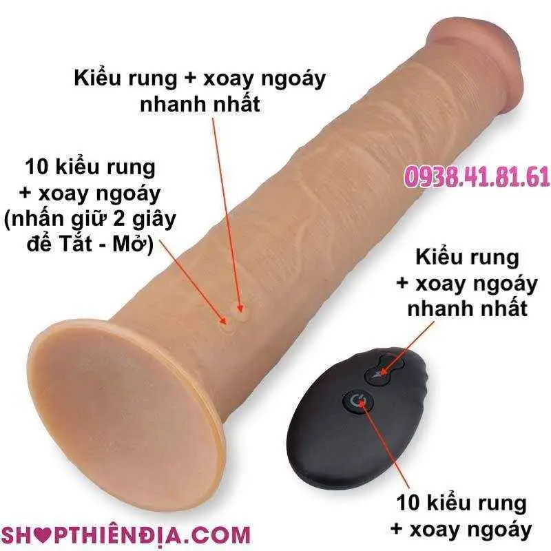 Hướng dẫn Tắt - Mở, điều khiển dương vật giả to rung ngoáy Jim
