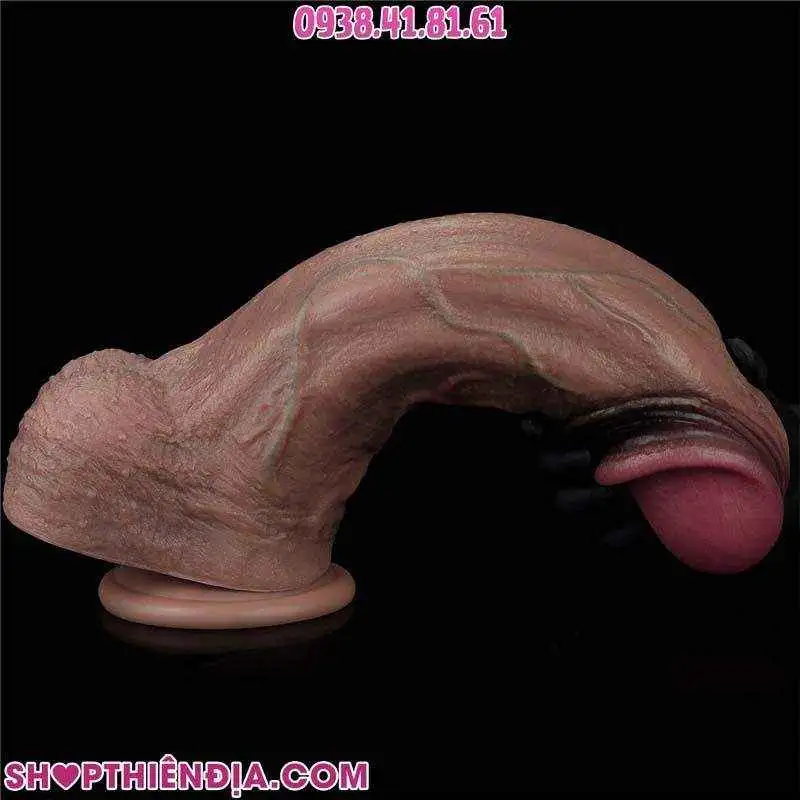 Dùng 1 ngón tay uốn cong dương vật giả siêu khủng XXL Walter