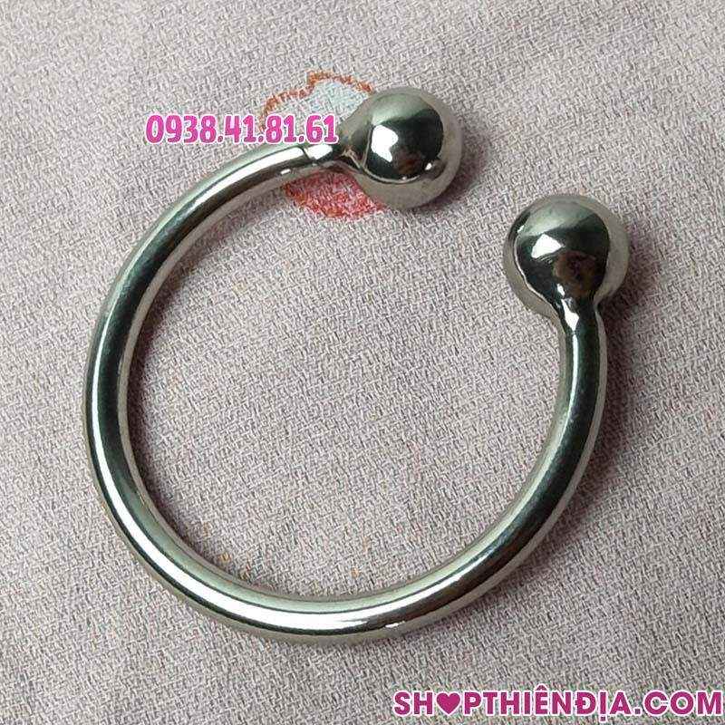 Hình thật khuyên đeo dương vật inox 2 bi Maxim 02