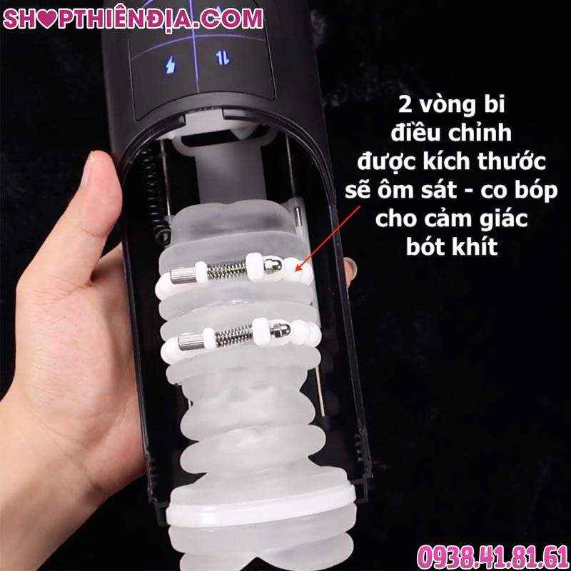 Máy thủ dâm rung thụt Aqua (vòng bi co bóp điều chỉnh được)