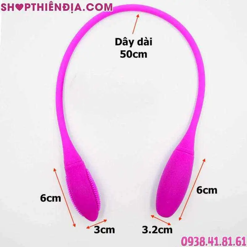 Kích thước trứng rung 2 đầu dạng dây Duplo có gai