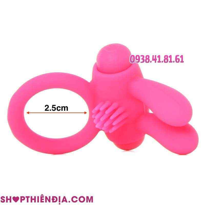 Kích thước vòng tình yêu silicon có rung và gai Bunny