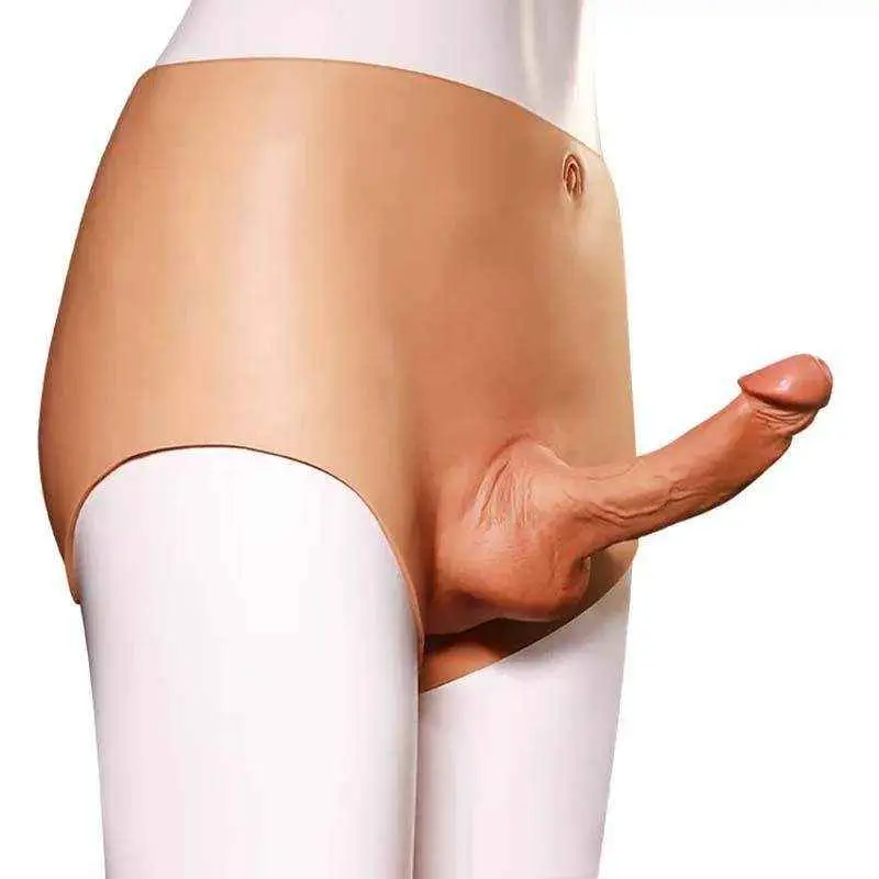 Quần boxer silicon gắn dương vật giả rỗng ruột Haines