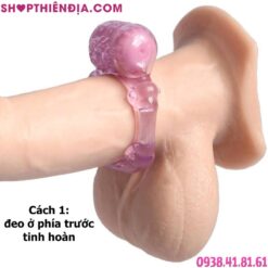 Đeo vòng rung tình yêu trong suốt Fantasy ở phía trước tinh hoàn