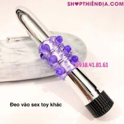 Bao cao su đôn khúc giữa có bi đeo vào sex toy