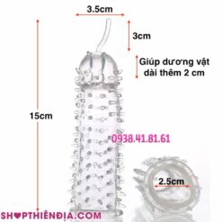 Kích thước bao cao su đôn dên trong suốt có gai