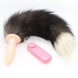 Sextoy đuôi cáo silicon có rung 01