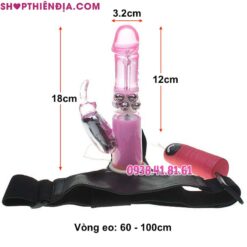 Kích thước dương vật giả có dây đeo đặc ruột rung xoay Baci
