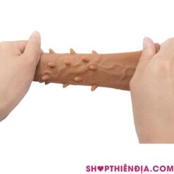 Dùng 2 tay kéo giãn bcs đôn dên siêu mềm có lỗ tròng bìu tinh hoàn Dave gai to