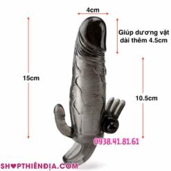 Kích thước bao cao su đôn dên rung 2 đầu Braveman 2 nhánh