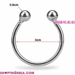 Kích thước khuyên đeo dương vật inox 2 bi Maxim