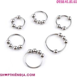 Vòng đeo đầu khấc bằng kim loại có 4 bi Orbital 01