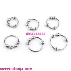 Vòng đeo đầu khấc bằng kim loại có 4 bi Orbital 03