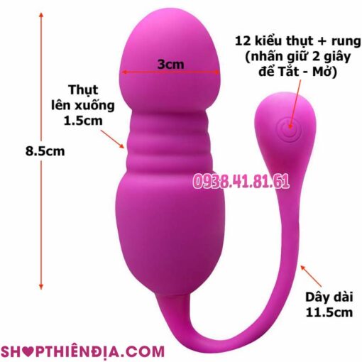 Kích thước trứng rung thụt điều khiển từ xa Callieri